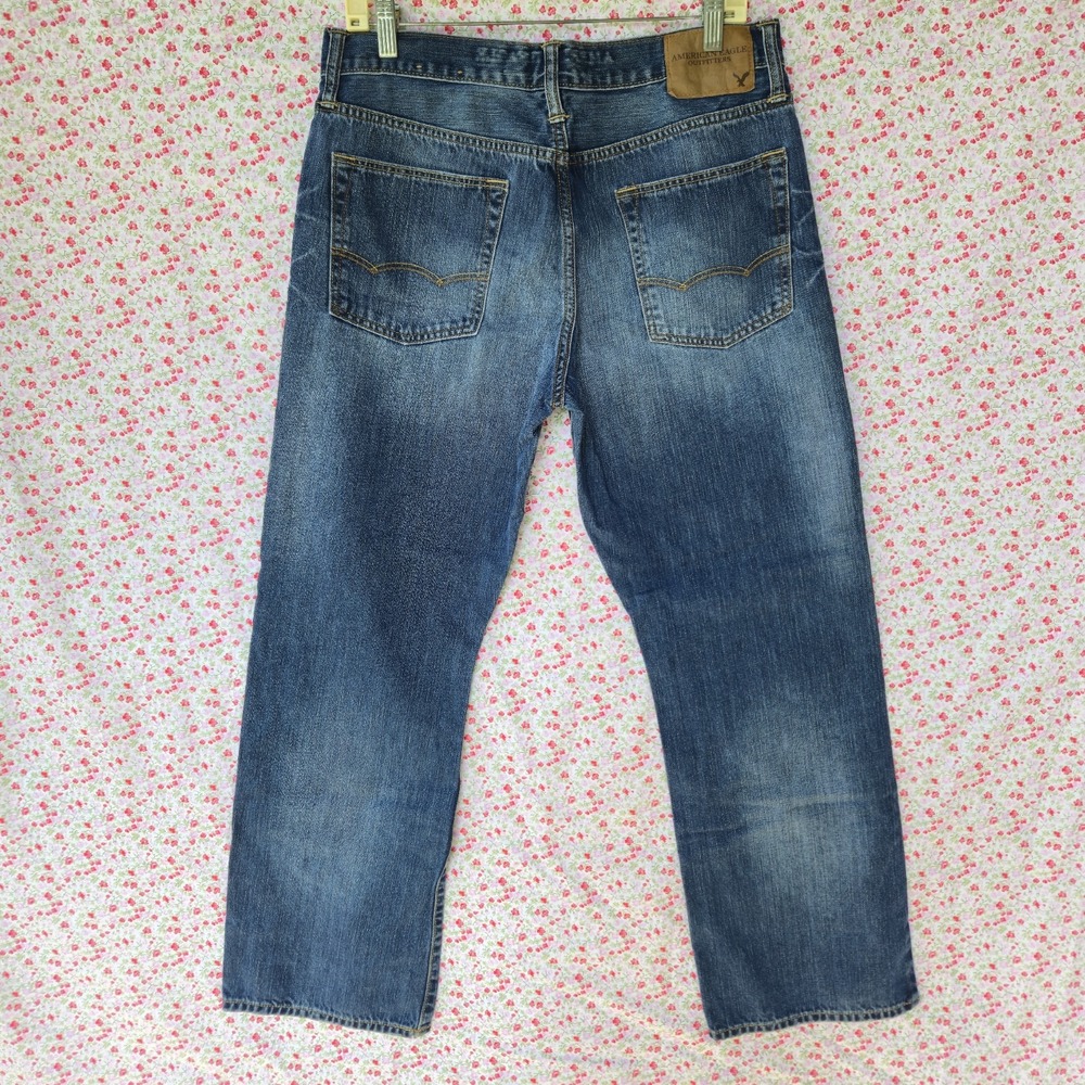 American Eagle Men Bootcut Jeans 32x32 Blue Wash Denim 100% Cotton Vintage Y2K